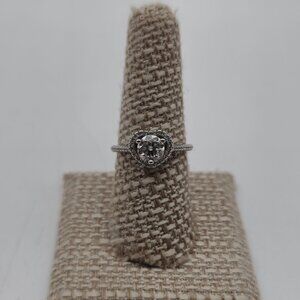 Size 8 Sterling Silver 1 Carat Moissanite Diamond Heart Ring A3784